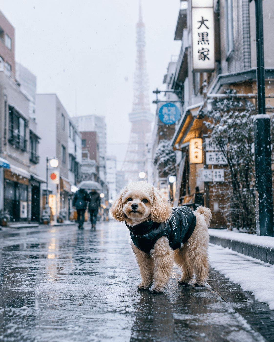 WarmLeash winter walking lifestyle scene